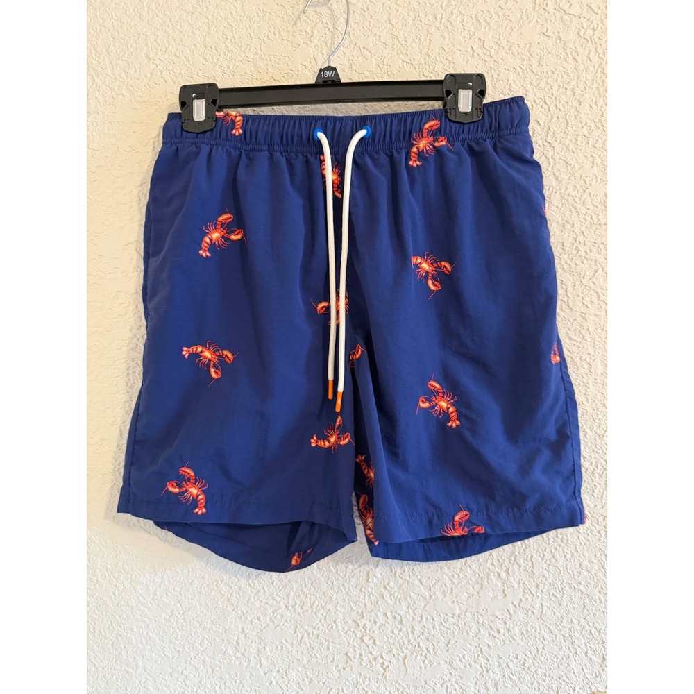Tommy Bahama Mens‎ Blue Lobster Print Swim Trunks Mesh Lined Shorts Small